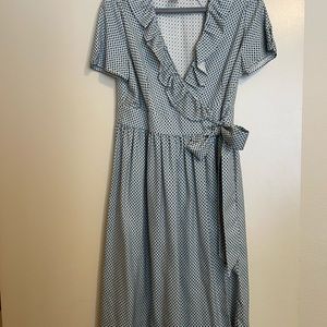 J-Crew Fontana Pleated Silk Wrap Dress